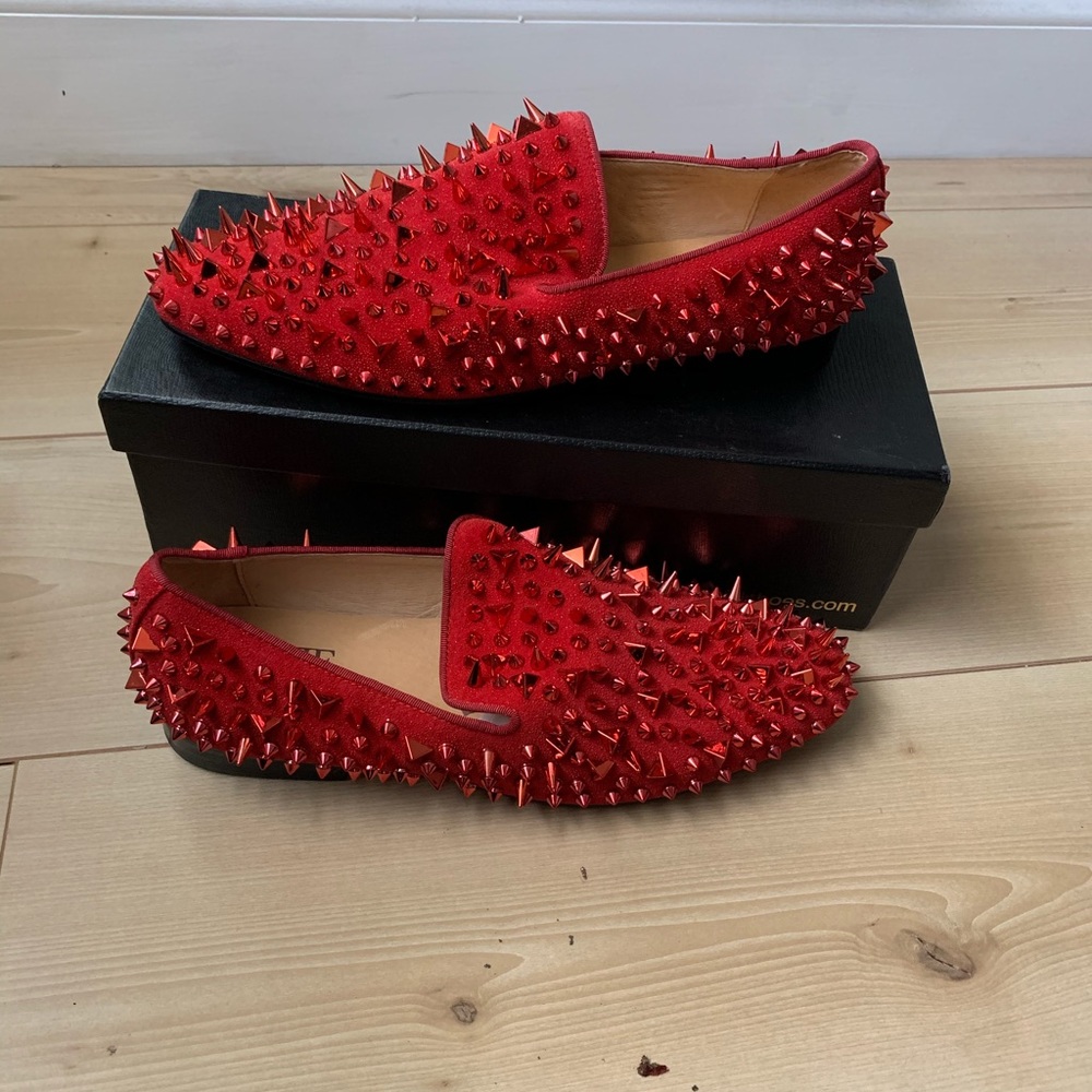Red Ferucci spiked loafers